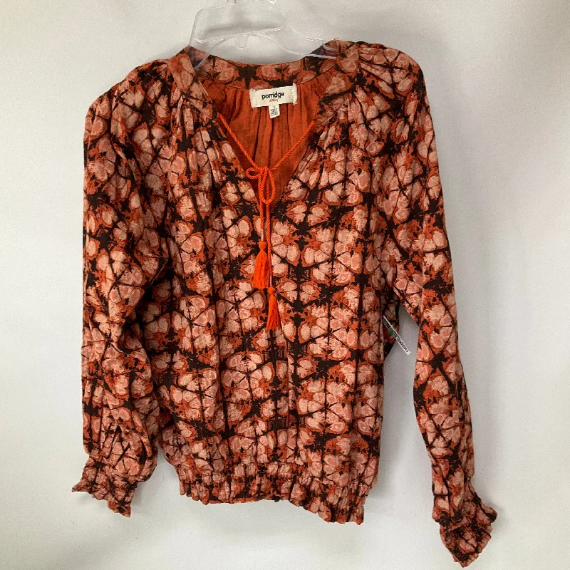 women's tops for those who want to create outfits that are both trendy and timelessTop Long Sleeve By Porridge In Orange, Size: S