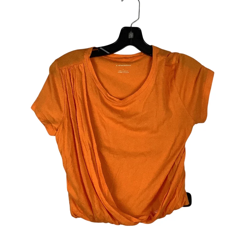 trendy women's topsTop Short Sleeve Basic By Anthropologie In Orange, Size: S