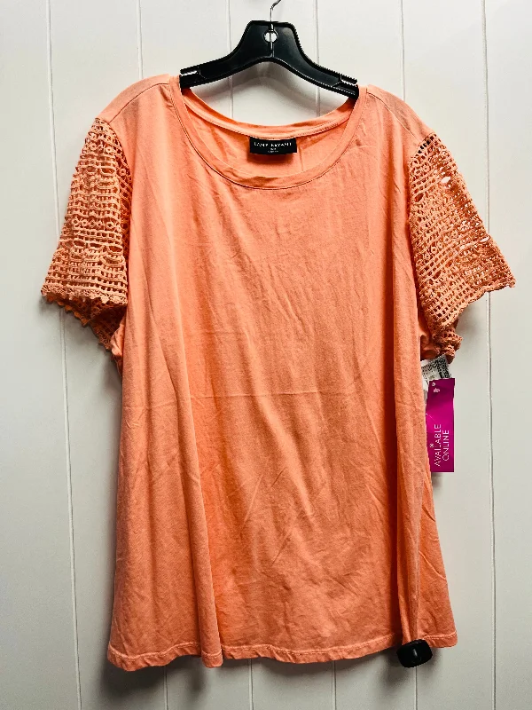 women's tops for creating capsule wardrobesTop Short Sleeve By Lane Bryant In Orange, Size: 18