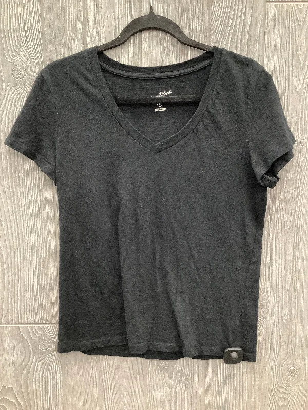 women's tops with asymmetrical designsTop Short Sleeve Basic By Universal Thread In Black, Size: M