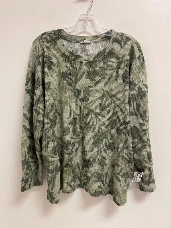 women's tops for those who value both quality and affordabilityTop Long Sleeve By West Bound In Green, Size: L