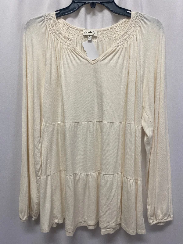 women's tops for those who want to wear pieces that are both comfortable and stylishTop Long Sleeve By Wonderly In Cream, Size: M