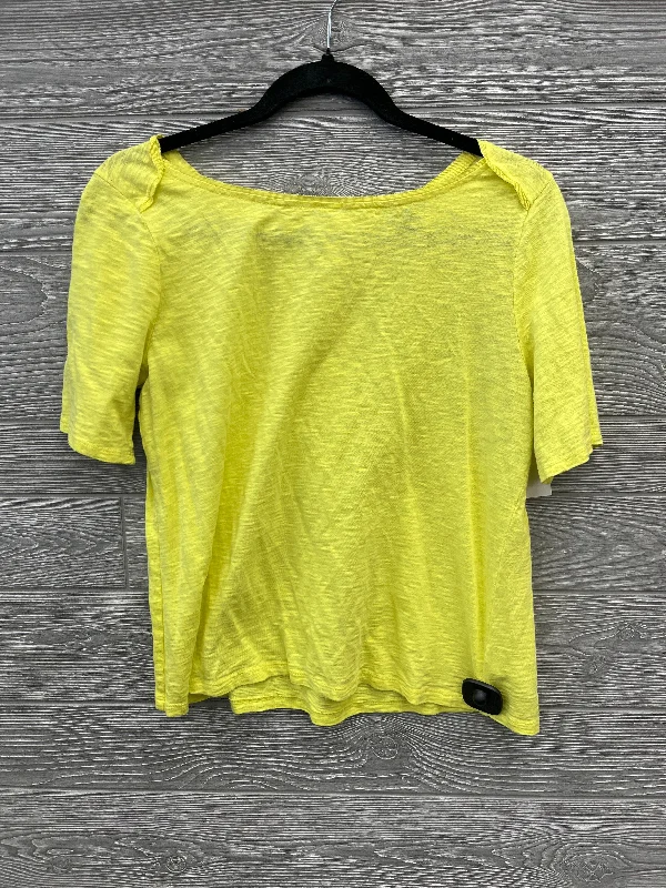 long-sleeved women's topsTop Short Sleeve By Talbots In Yellow, Size: M