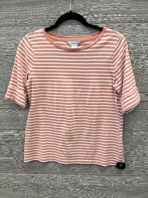 women's tops with sleeveless designsTop Short Sleeve By Liz Claiborne In Striped Pattern, Size: M