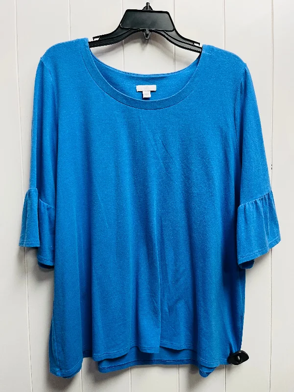 women's tops for those who want to add a personal touch to their wardrobe with unique and one-of-a-kind piecesTop Short Sleeve By J. Jill In Blue, Size: L