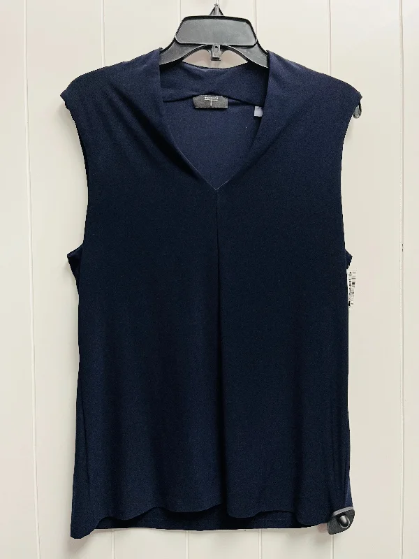 women's tops for those who want to stay updated with the latest fashion trendsTop Short Sleeve By Tahari By Arthur Levine In Navy, Size: L