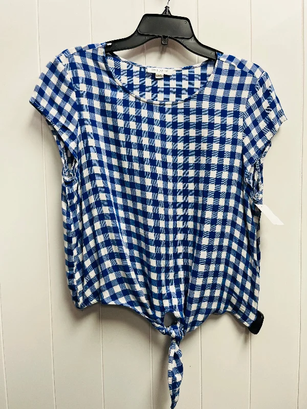 women's tops for everyday eleganceTop Short Sleeve By Beachlunchlounge In Blue & White, Size: L