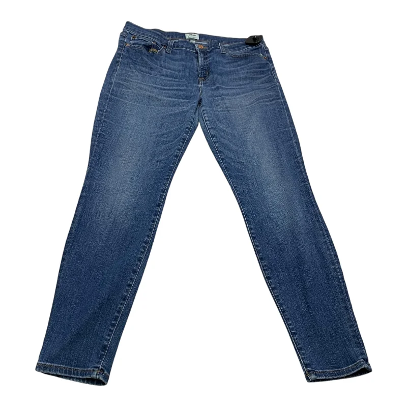 women's denim jeans with leather patchesJeans Skinny By J. Crew In Blue Denim, Size: 10