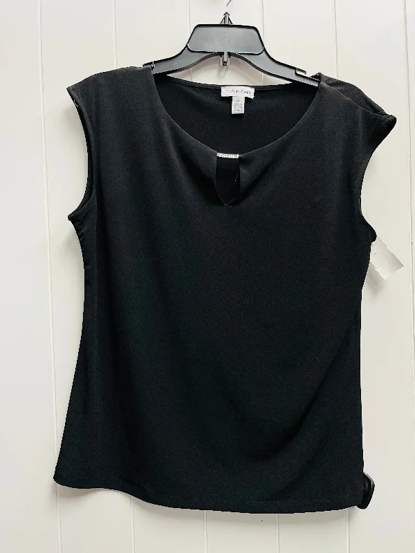 women's tops with bell sleevesTop Short Sleeve By Calvin Klein In Black, Size: L