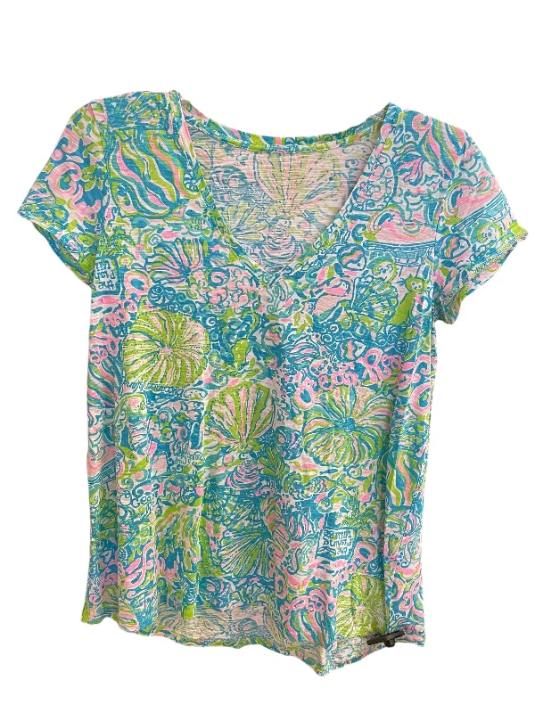 women's tops for everyday eleganceTop Short Sleeve Basic By Lilly Pulitzer In Blue, Size: S