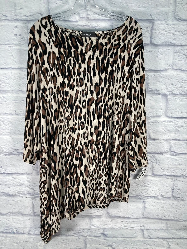 women's tops for those who want to make a fashion statementTunic Long Sleeve By Chicos In Animal Print, Size: L