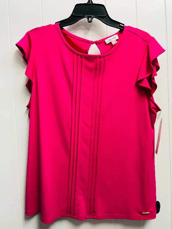 women's tops for those who want to wear pieces that are both functional and fashionableTop Short Sleeve By Calvin Klein In Pink, Size: Xl