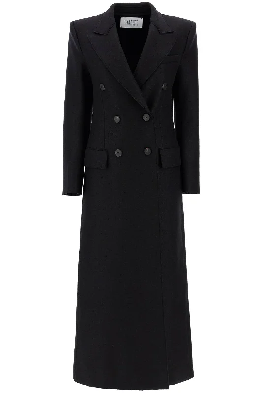 women's coats with velvet finishesHarris Wharf London Women's Double-Breasted Pressed Wool Coat