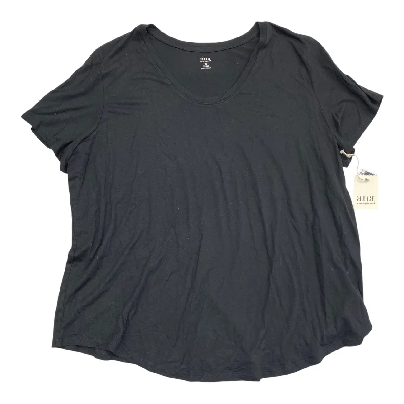 women's tops for those who want to add a touch of sophistication to their casual attireTop Short Sleeve Basic By Ana In Black, Size: 2x