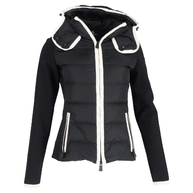 women's coats with lace detailingMoncler Grenoble Padded Zip-Up Jacket in Black Polyester