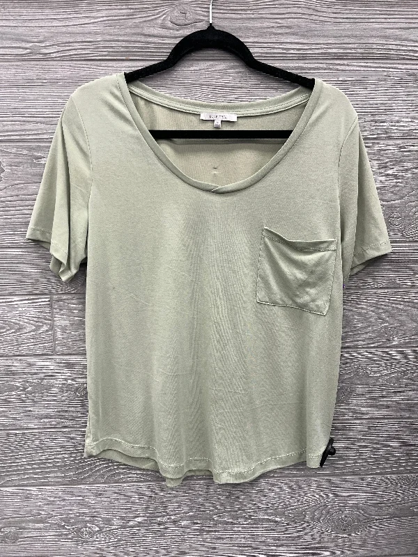 women's tops for those who appreciate subtle and muted tonesTop Short Sleeve Basic By Love Tree In Green, Size: M