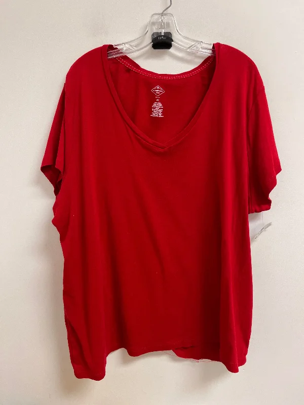 women's tops for those who want to wear pieces that are both comfortable and stylishTop Short Sleeve By St Johns Bay In Red, Size: 4x