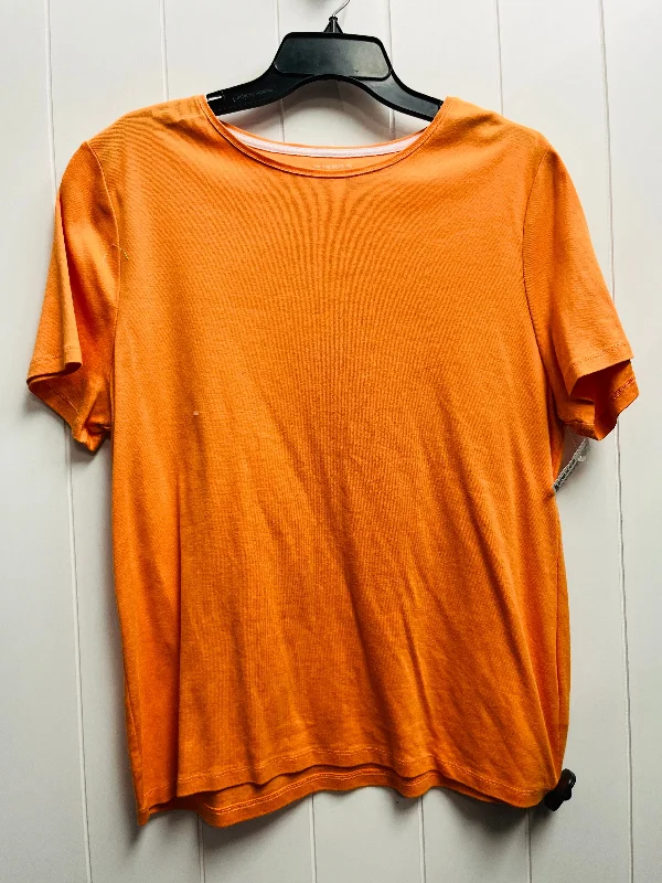 women's tops for relaxed weekendsTop Short Sleeve Basic By Talbots In Orange, Size: Xl