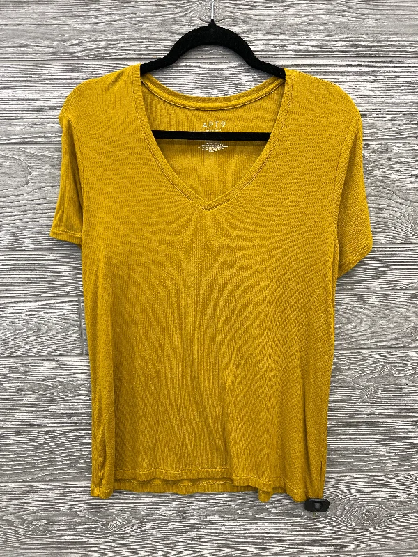 women's tops with flutter sleevesTop Short Sleeve By Apt 9 In Yellow, Size: M