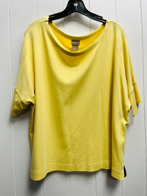 off-the-shoulder women's topsTop Short Sleeve By Chicos In Yellow, Size: Xl