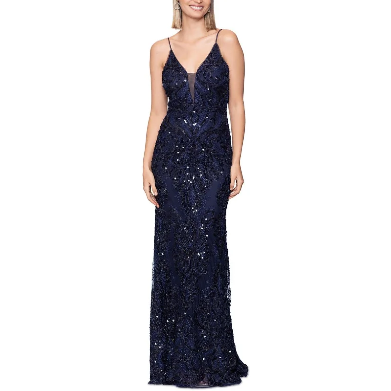 Halter DressBetsy & Adam Womens Sequined  Evening Dress