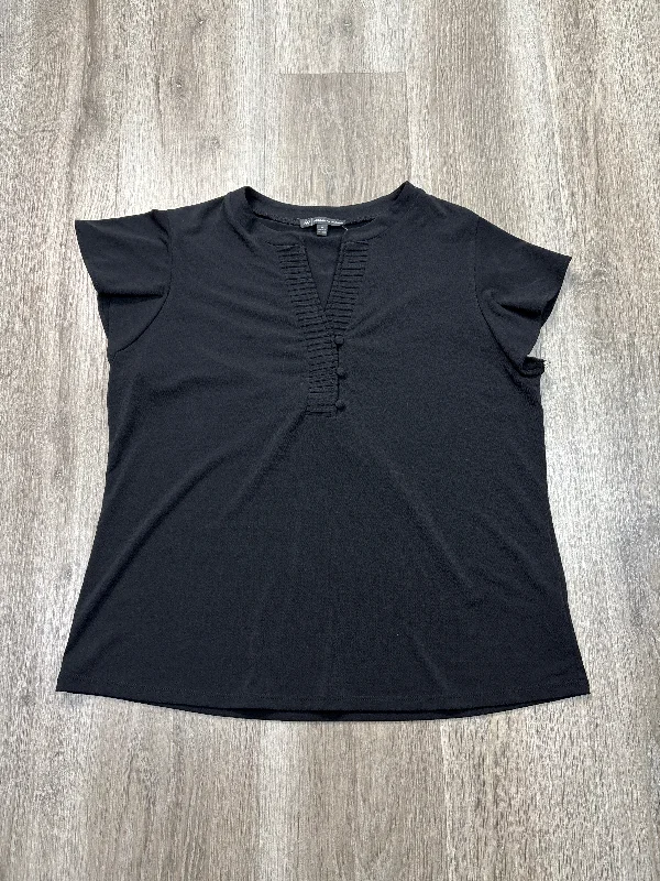 women's tops for those who want to stay warm and stylish during colder weatherTop Short Sleeve By Adrianna Papell In Black, Size: M