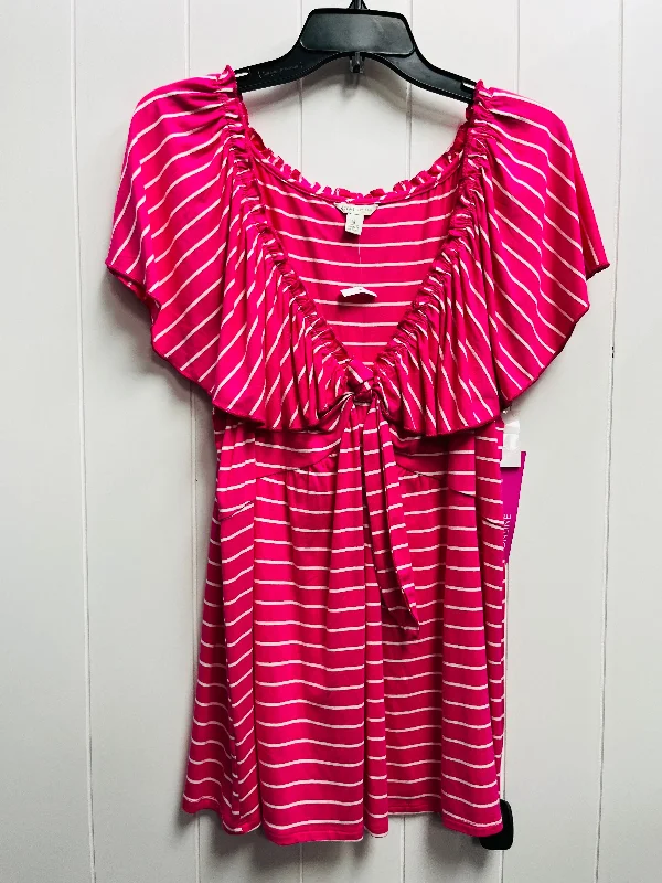 women's tops for those who want to add a personal touch to their wardrobe with unique and one-of-a-kind piecesTop Short Sleeve By Cato In Pink, Size: Xl