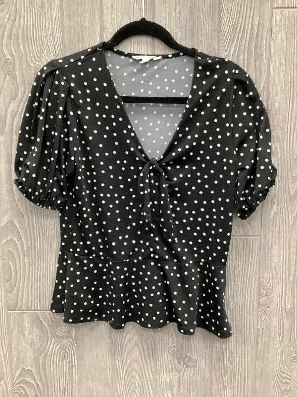 cropped women's topsTop Short Sleeve By Perseption Concept In Polkadot Pattern, Size: M