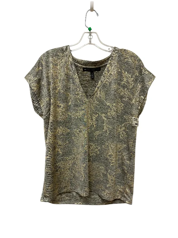 women's tops with floral printsTop Short Sleeve By White House Black Market In Gold & Green, Size: S