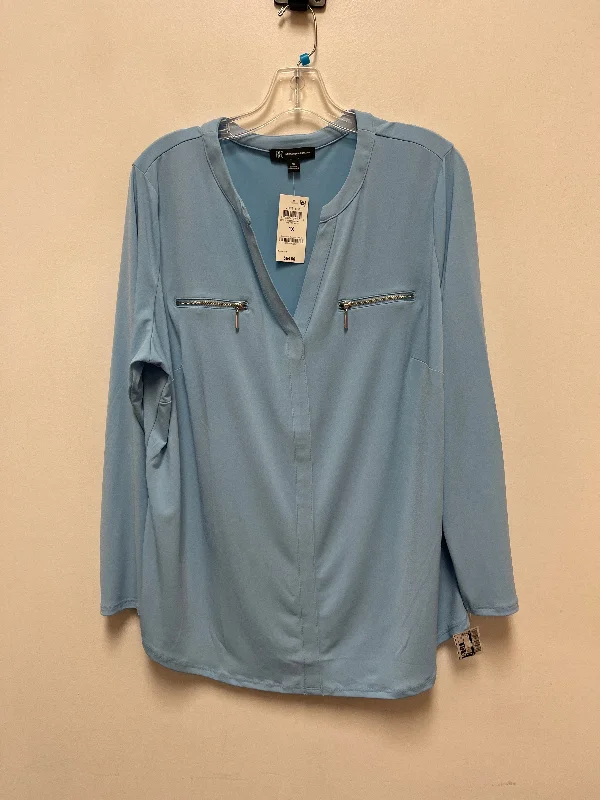 women's tops for those who want to add a personal touch to their wardrobe with unique and one-of-a-kind piecesTop Long Sleeve By Inc In Blue, Size: 1x