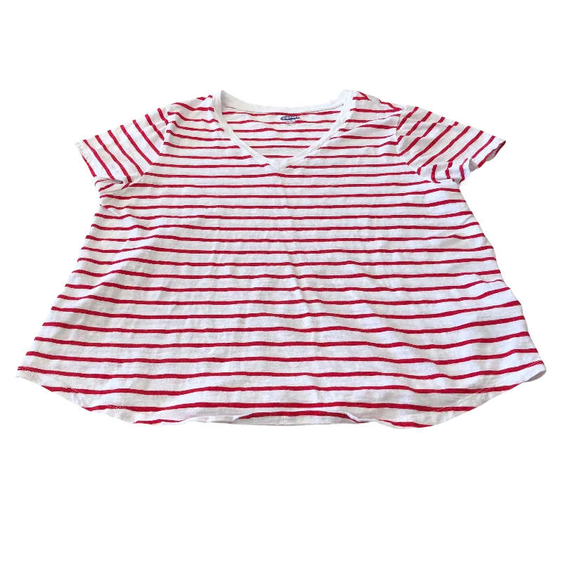 women's tops for those who refuse to compromise on styleTop Short Sleeve By Old Navy In Striped Pattern, Size: Xl