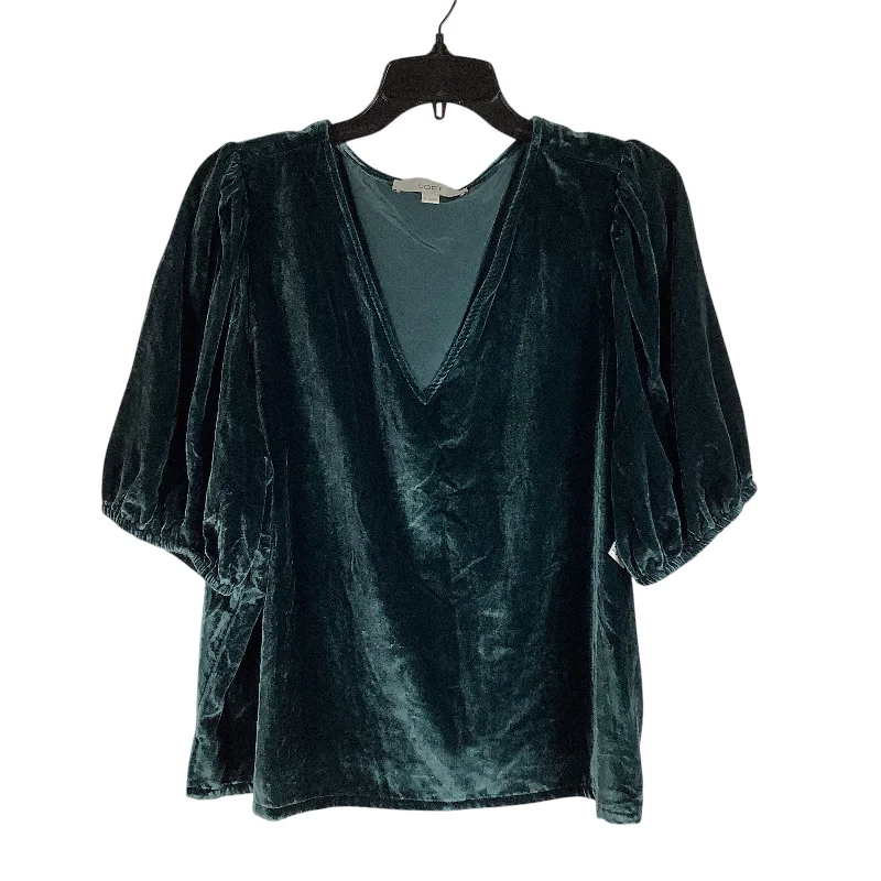 women's tops with sheer overlaysTop Short Sleeve By Loft In Green, Size: Xl