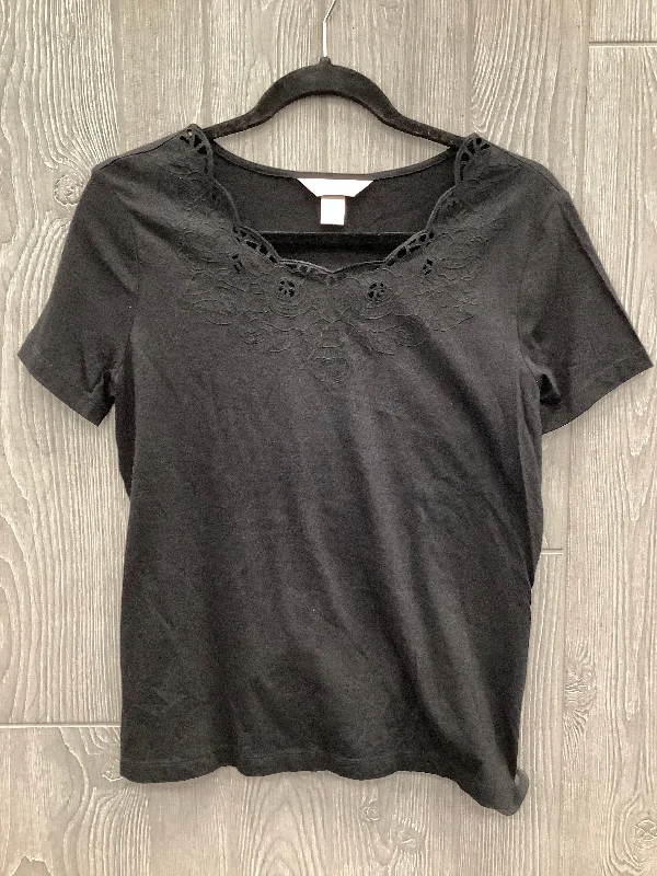 women's tops for those who love to shop for unique findsTop Short Sleeve By Christopher And Banks In Black, Size: M