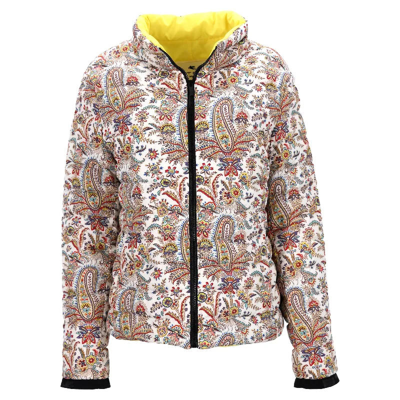 women's coats for pear-shaped bodiesEtro Paisley-Print Down Puffer Jacket in Multicolor Polyester