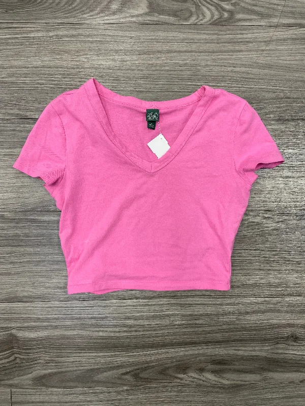 women's tops for cocktail partiesTop Short Sleeve Basic By Wild Fable In Pink, Size: S