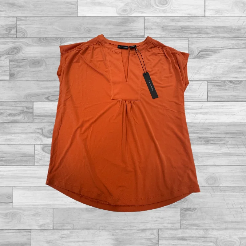 women's tops for those who want to add a touch of sophistication to their casual attireTop Short Sleeve By Tahari By Arthur Levine In Orange, Size: S