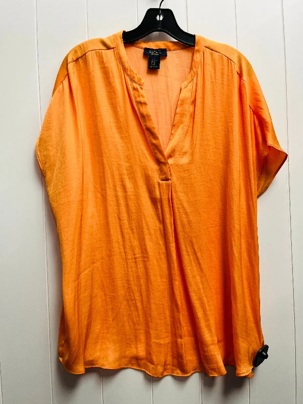 women's tops for statement-making outfitsTop Short Sleeve By Rachel Zoe In Orange, Size: Xl