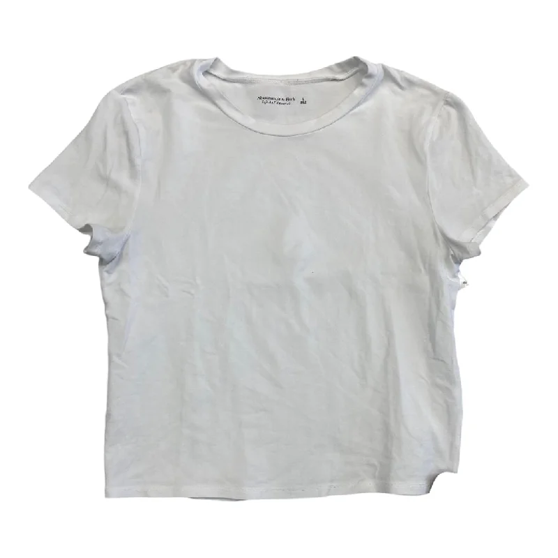 women's tops for fashion-forward individualsTop Short Sleeve Basic By Abercrombie And Fitch In White, Size: L