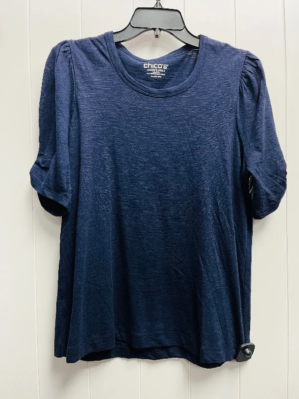 women's tops for those who want to add a touch of sophistication to their casual attireTop Short Sleeve By Chicos In Navy, Size: L