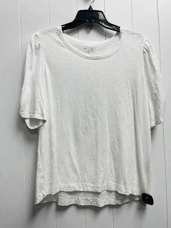 cropped women's topsTop Short Sleeve By Chicos In White, Size: Xl