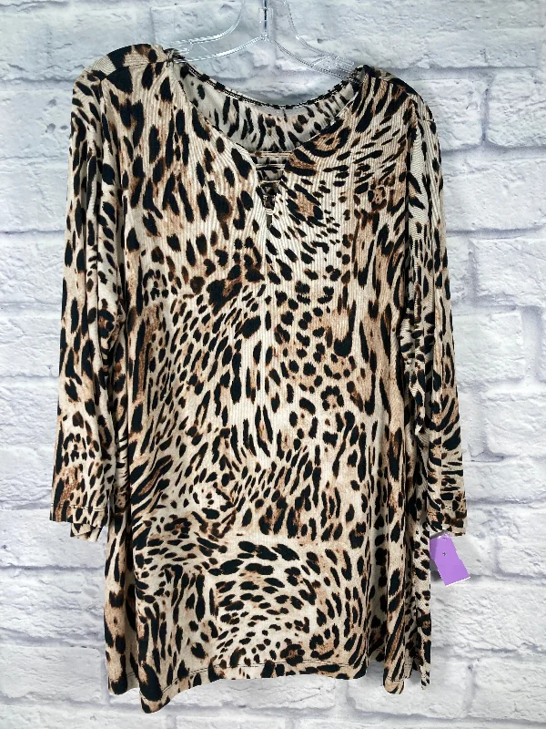 women's tops for those who love to experiment with fashionTunic Long Sleeve By Chicos In Animal Print, Size: L