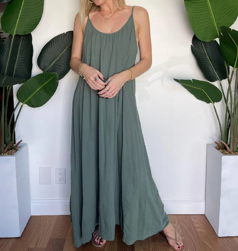 women's tall dressesTulum Low Back Maxi In Sea Green