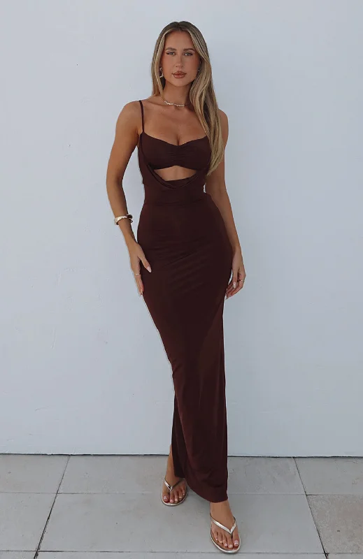 women's versatile dressesHit The City Maxi Dress Chocolate