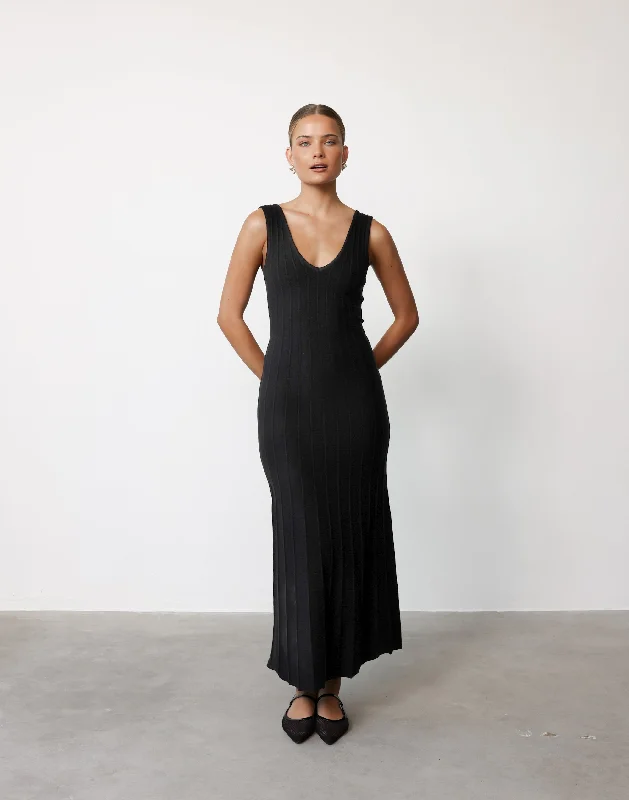 women's wrap dressesAurelia Maxi Dress (Black)