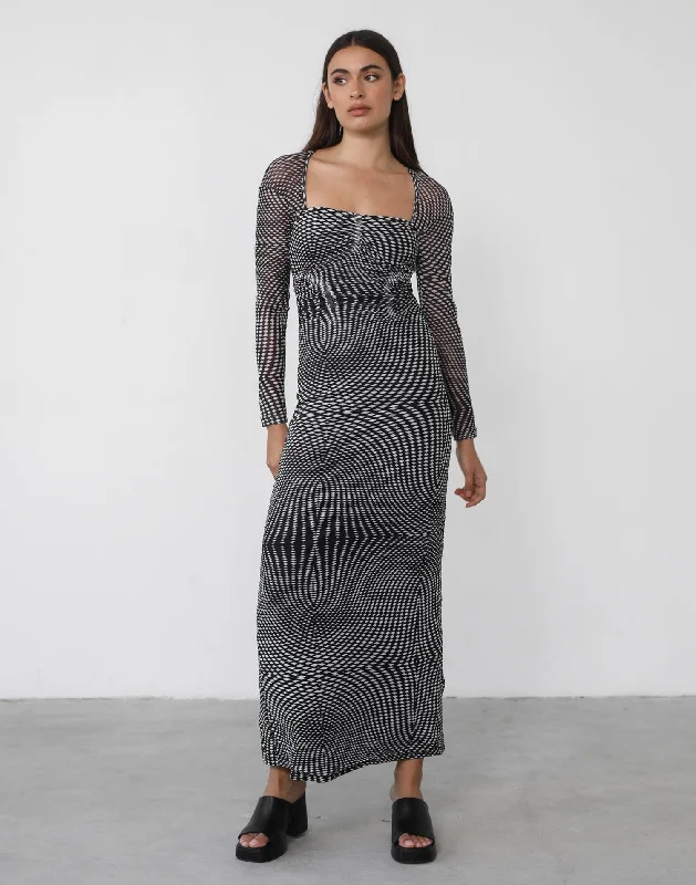 Cocktail DressBea Maxi Dress (Black Print)