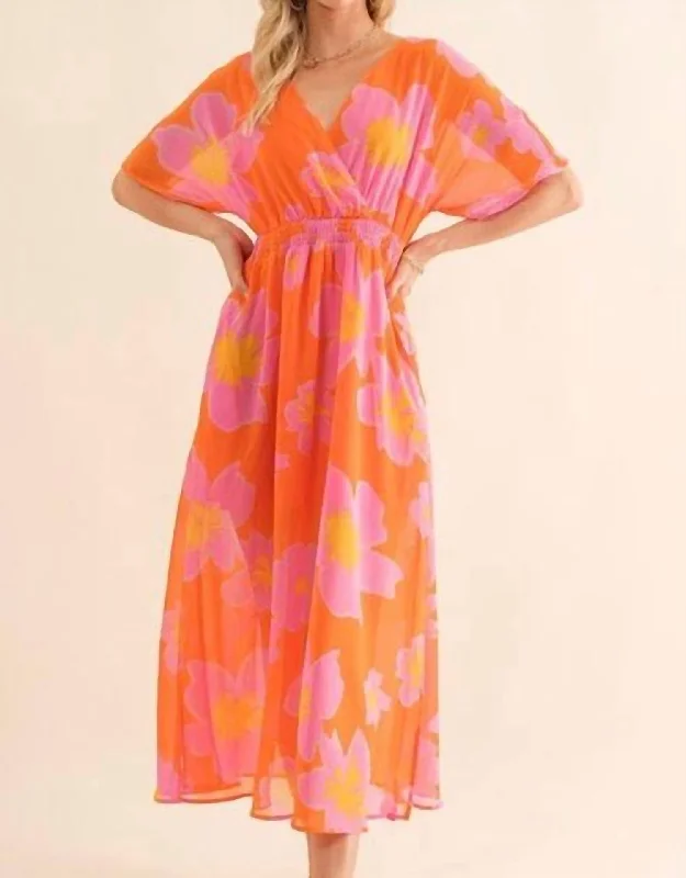 women's denim dressesCalypso Breeze Maxi Dress In Orange