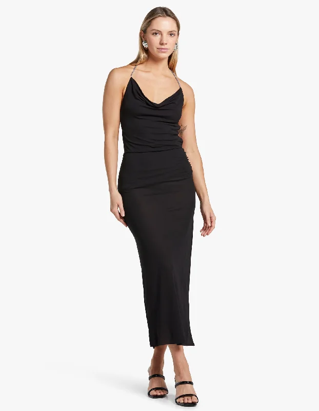 women's empire waist dressesLexie Cowl Maxi Dress - Black