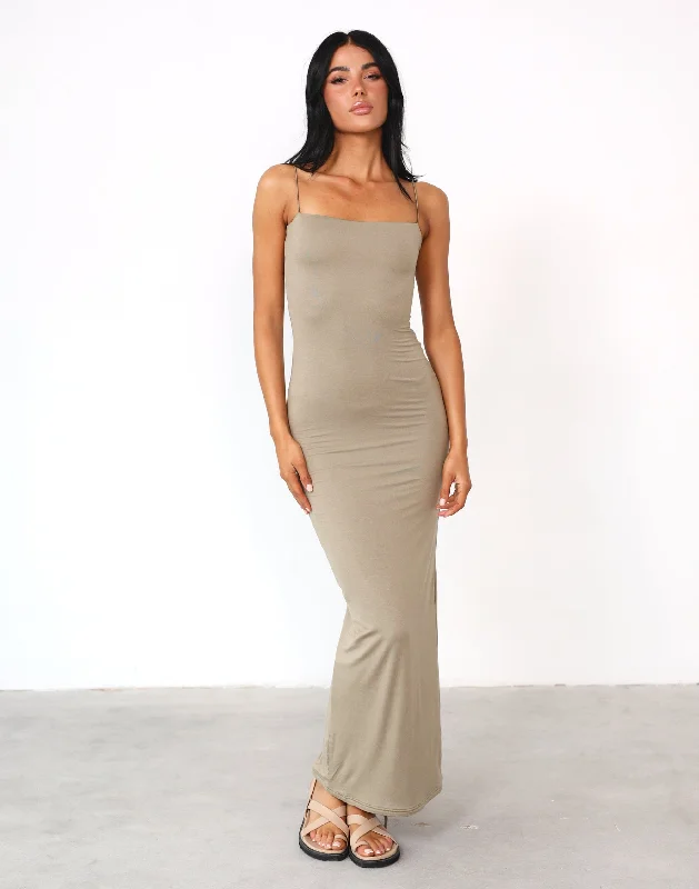 women's body-skimming dressesTammy Maxi Dress (Light Khaki)