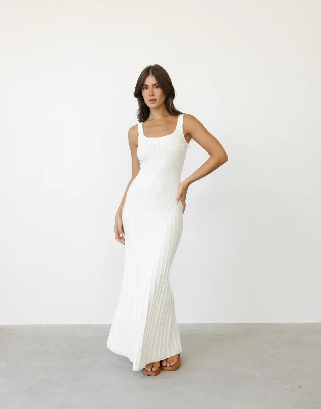 Solid Color DressMarzia Maxi Dress (Cream)