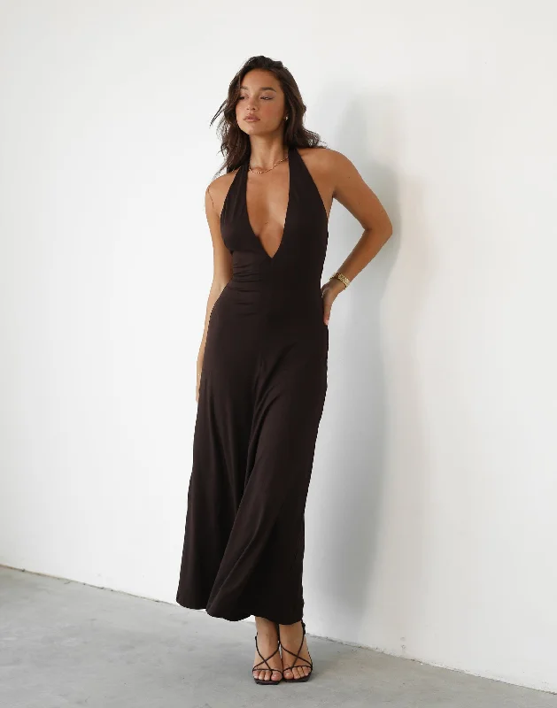 women's A-line dressesVictoria Maxi Dress (Chocolate)